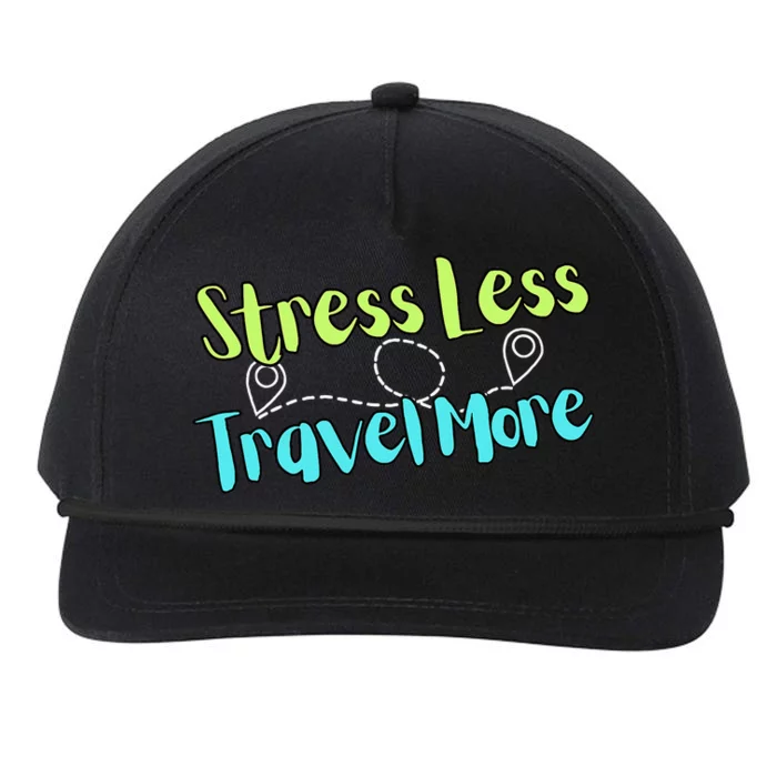 Stress Less Travel More Snapback Five-Panel Rope Hat