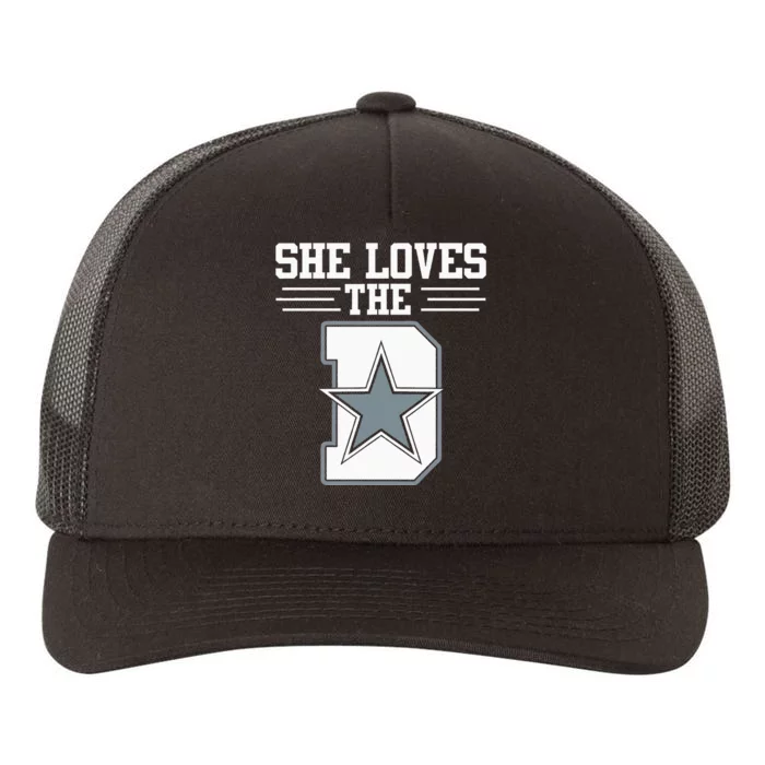 She Loves The D Dallas For Women Yupoong Adult 5-Panel Trucker Hat