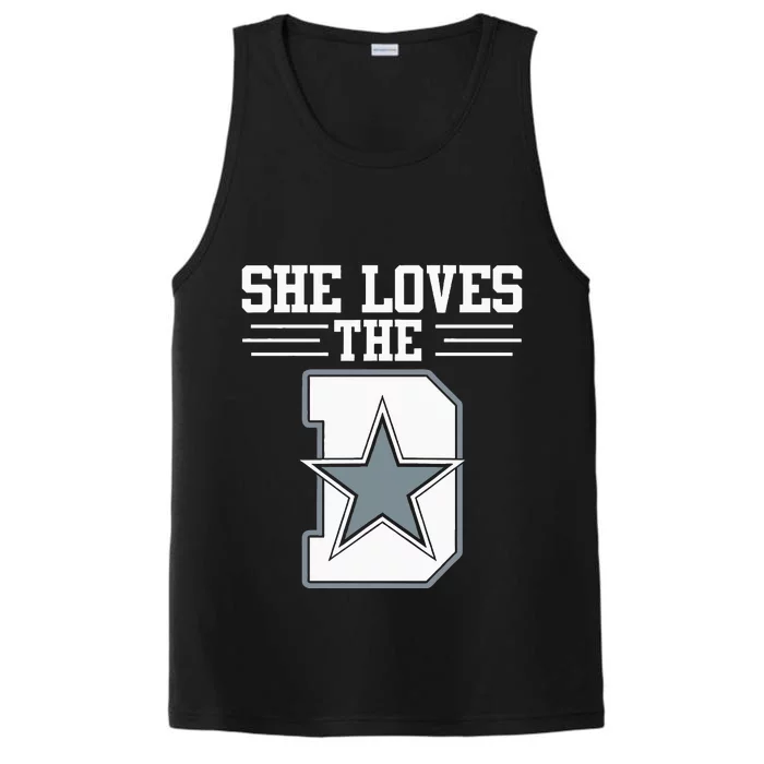 She Loves The D Dallas For Women Performance Tank