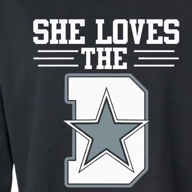 She Loves The D Dallas For Women Cropped Pullover Crew