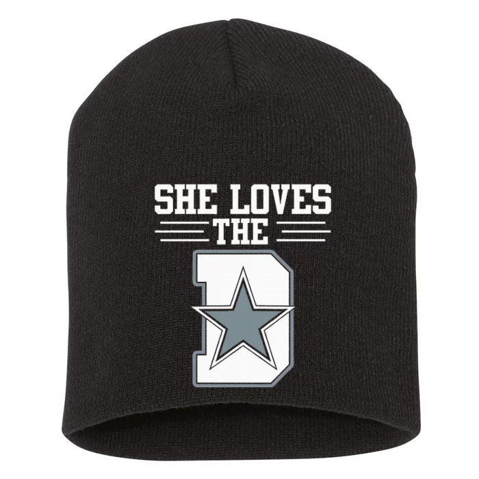 She Loves The D Dallas For Women Short Acrylic Beanie