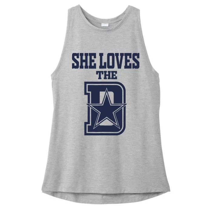 She Love The D Dallas Ladies Tri-Blend Wicking Tank