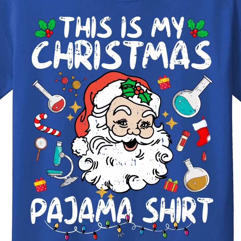 Santa Lab Tech Laboratory This Is My Christmas Pajama Gift Kids T-Shirt