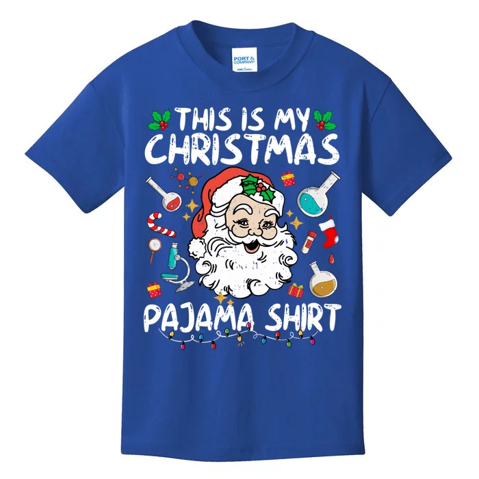 Santa Lab Tech Laboratory This Is My Christmas Pajama Gift Kids T-Shirt