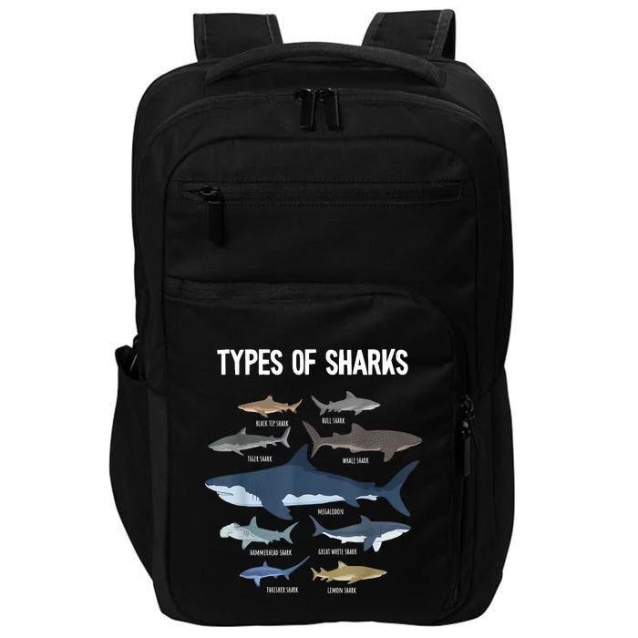 Shark Lover Types Of Sharks Kinds Of Sharks Shark Impact Tech Backpack