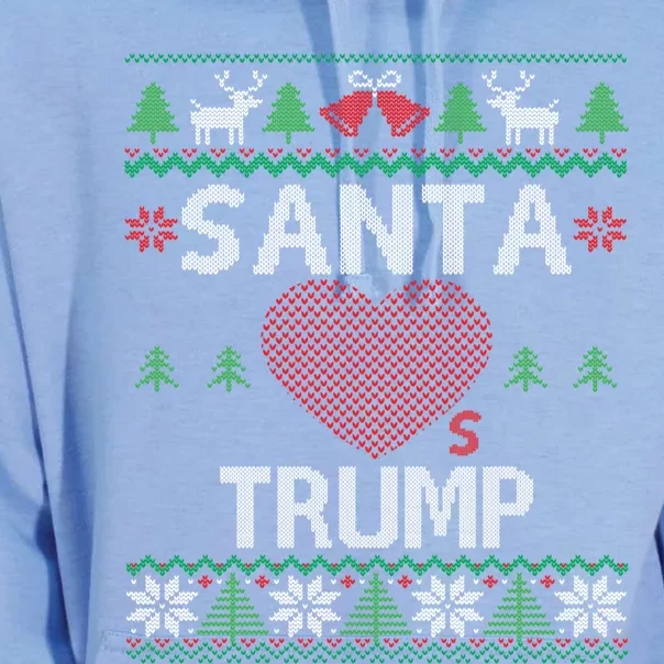 Santa Loves Trump Funny Ugly Christmas Donald Trump Gift Unisex Surf Hoodie