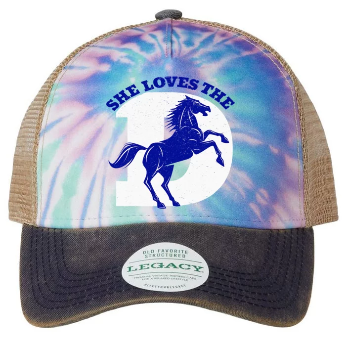 She Loves The D Funny Football Legacy Tie Dye Trucker Hat