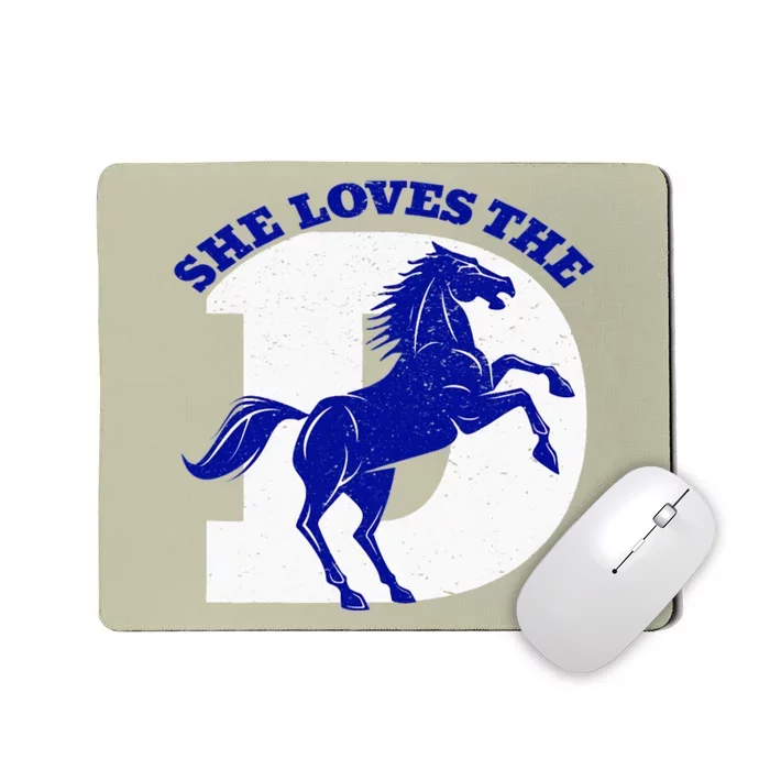 She Loves The D Funny Football Mousepad