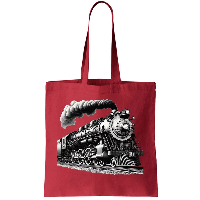 Steam Locomotive Train 4014 Vintage Railroad Big Engine Tote Bag