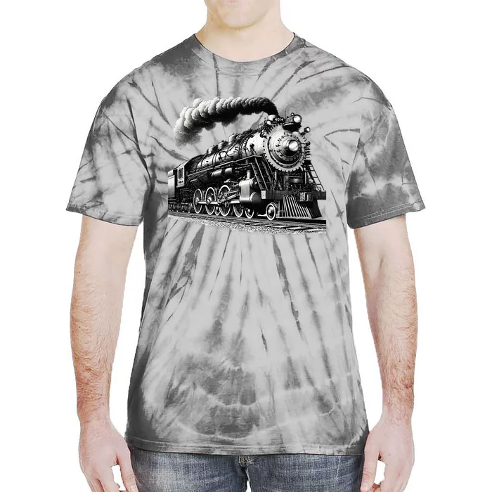 Steam Locomotive Train 4014 Vintage Railroad Big Engine Tie-Dye T-Shirt