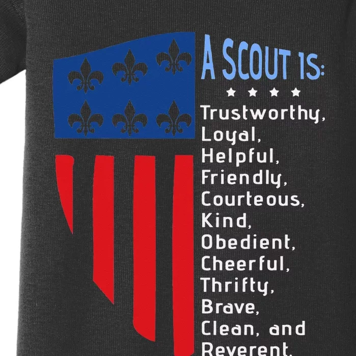 Scouting Law US America Flag Scouting law Gift Baby Bodysuit