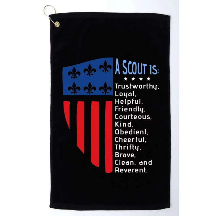 Scouting Law US America Flag Scouting law Gift Platinum Collection Golf Towel