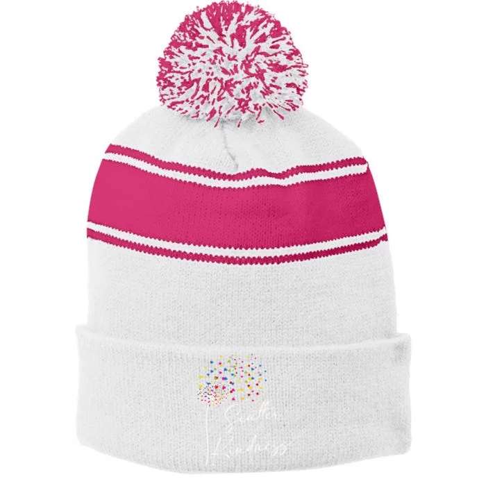 Spread Love Unity Day AntiBullying Awareness Stripe Pom Pom Beanie