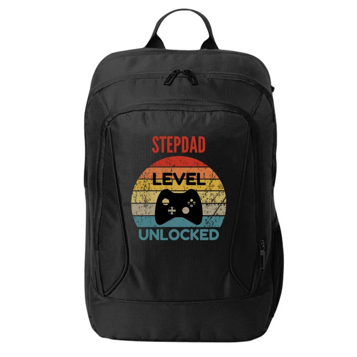 Stepdad Level Unlocked Funny Gift Gamer Gift For New Stepdad Cute Gift City Backpack