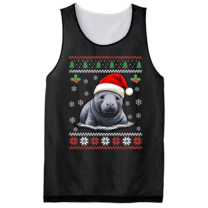 Sea Lion Ugly Christmas Sweater Xmas Mesh Reversible Basketball Jersey Tank