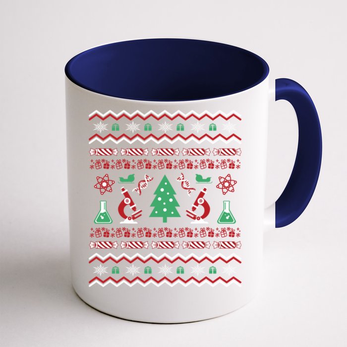 Science Laboratory Ugly Christmas Sweater Dna Microbiology Gift Front & Back Coffee Mug