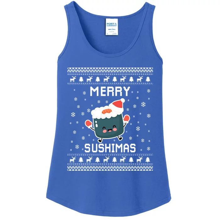 Sushi Lover Ugly Christmas Sweater For Holidays Gift Ladies Essential Tank