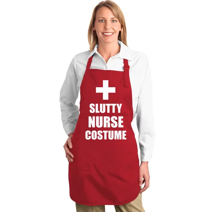 Slutty Nurse Costume Full-Length Apron With Pocket