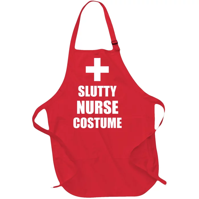 Slutty Nurse Costume Full-Length Apron With Pocket