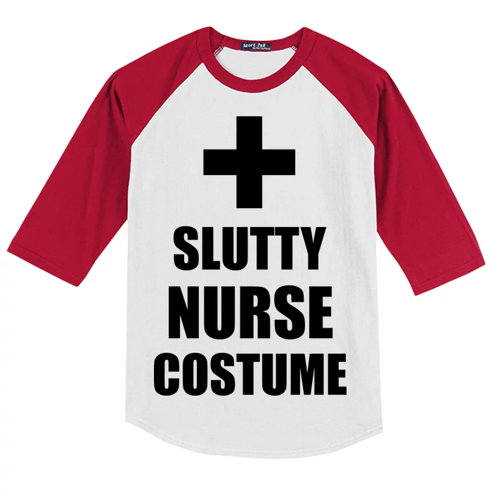 Slutty Nurse Costume Kids Colorblock Raglan Jersey