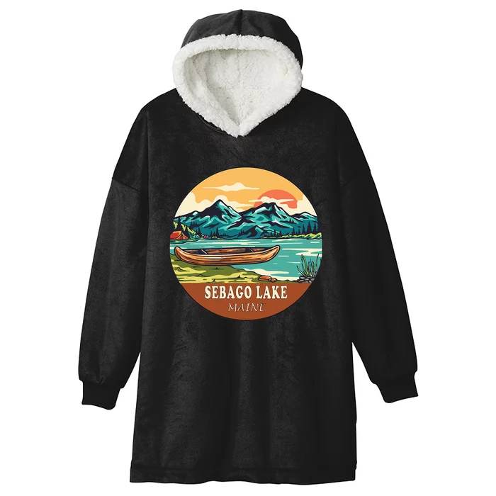 Sebago Lake Vintage Vacation Maine Hooded Wearable Blanket