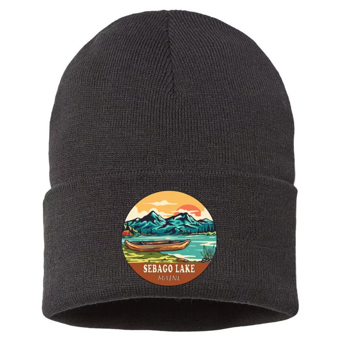 Sebago Lake Vintage Vacation Maine Sustainable Knit Beanie