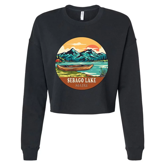 Sebago Lake Vintage Vacation Maine Cropped Pullover Crew