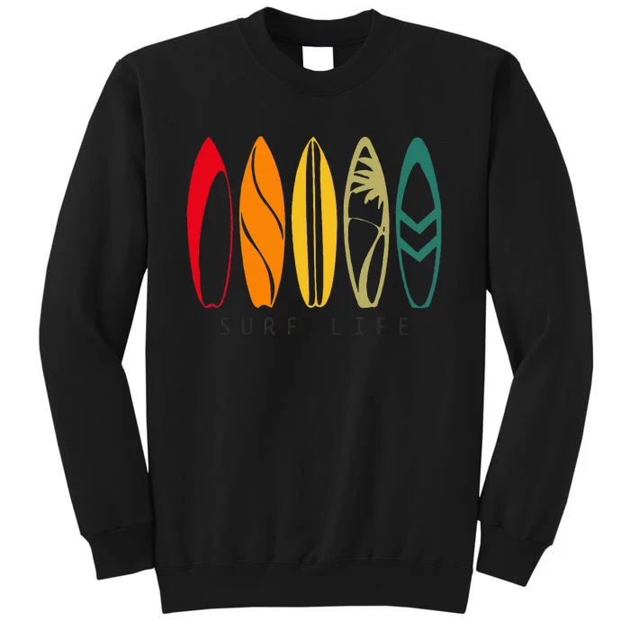 Surf Life Vintage Surfing Retro Surf Board Surfer Sweatshirt