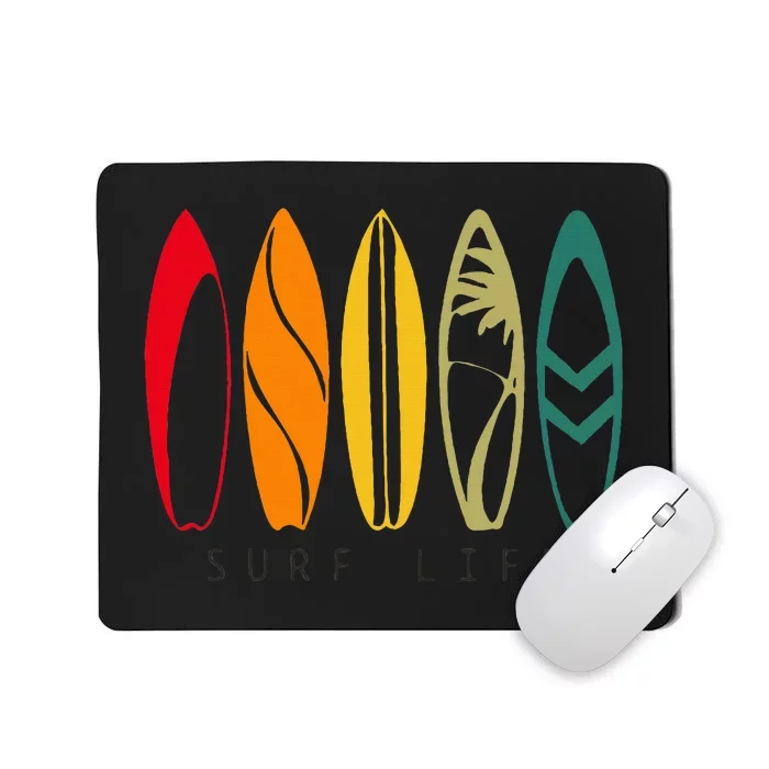 Surf Life Vintage Surfing Retro Surf Board Surfer Mousepad