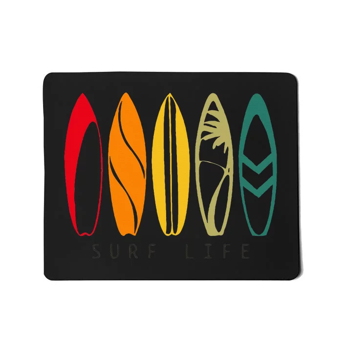 Surf Life Vintage Surfing Retro Surf Board Surfer Mousepad