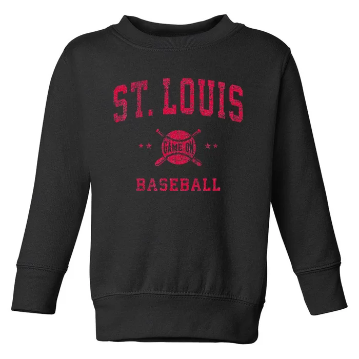 St Louis Vintage Baseball Throwback Toddler Sweatshirt