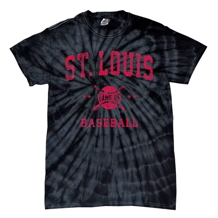 St Louis Vintage Baseball Throwback Tie-Dye T-Shirt