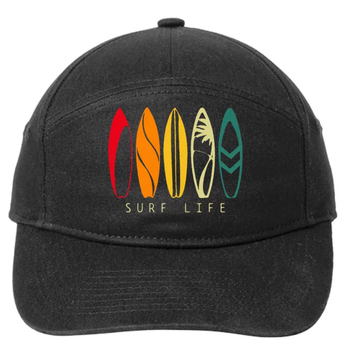 Surf Life Vintage Surfing Retro Surfboard Surfer 7-Panel Snapback Hat