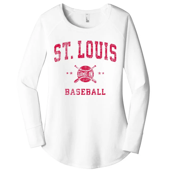 St Louis Vintage Baseball Throwback Women's Perfect Tri Tunic Long Sleeve Shirt