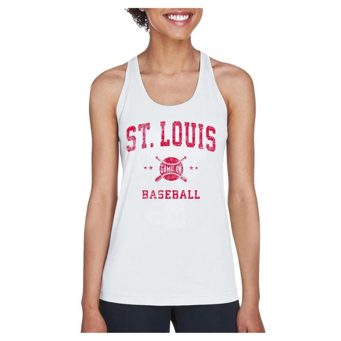 St Louis Vintage Baseball Throwback Women's Racerback Tank