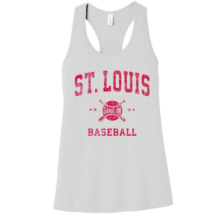 St Louis Vintage Baseball Throwback Women's Racerback Tank