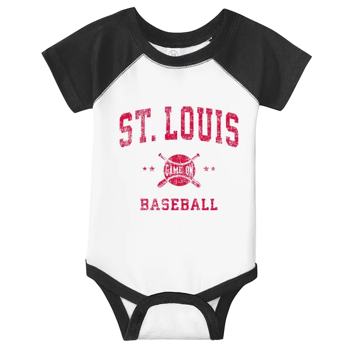 St Louis Vintage Baseball Throwback Infant Baby Jersey Bodysuit