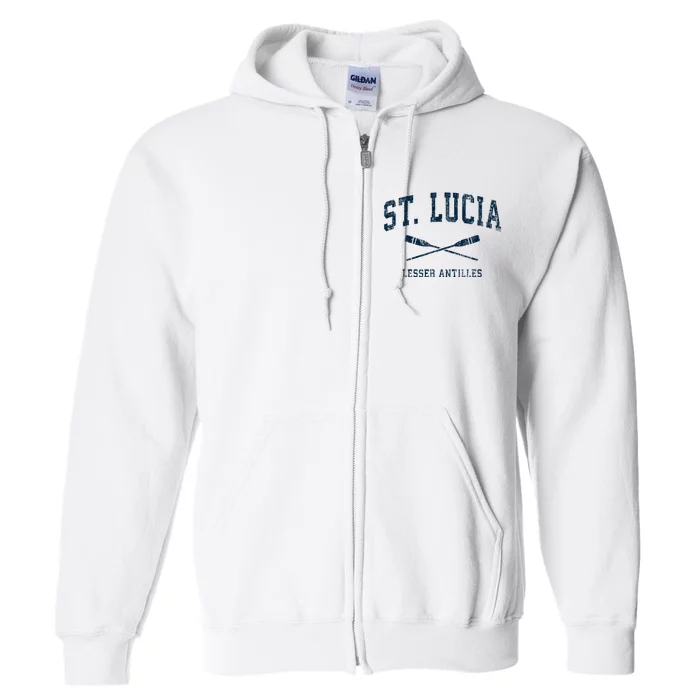 St. Lucia Vintage Nautical Paddles Sports Oars Full Zip Hoodie