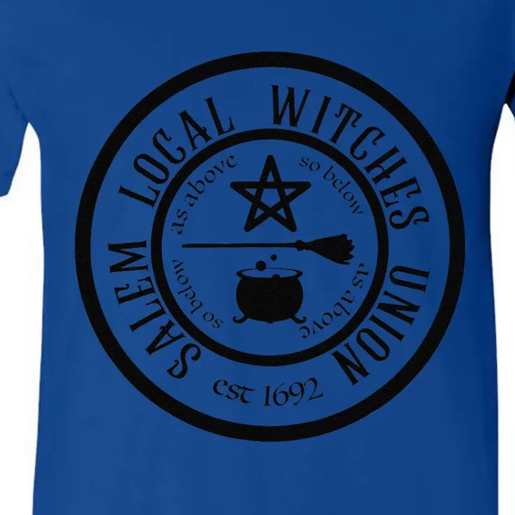 Salem Local Witches Union Est 1692 Halloween V-Neck T-Shirt