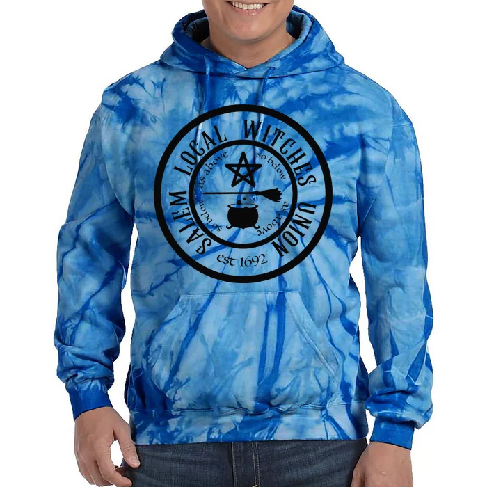 Salem Local Witches Union Est 1692 Halloween Tie Dye Hoodie