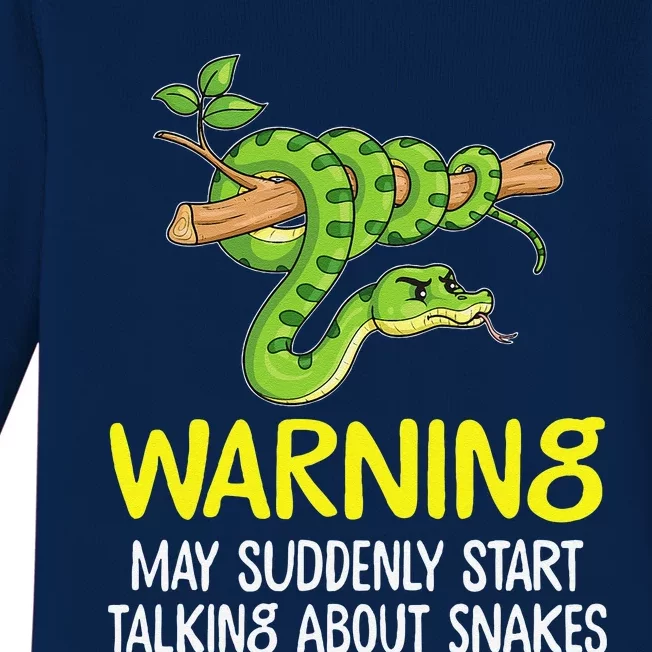 Snake Lover Warning May Suddenly Start Talking About Snakes Baby Long Sleeve Bodysuit