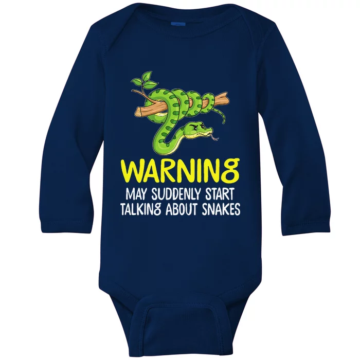 Snake Lover Warning May Suddenly Start Talking About Snakes Baby Long Sleeve Bodysuit