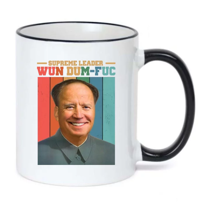 Supreme Leader Wun Dum Fuc Funny Anti Joe Biden Black Color Changing Mug