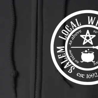 Salem Local Witches Union Est 1692 Halloween Full Zip Hoodie