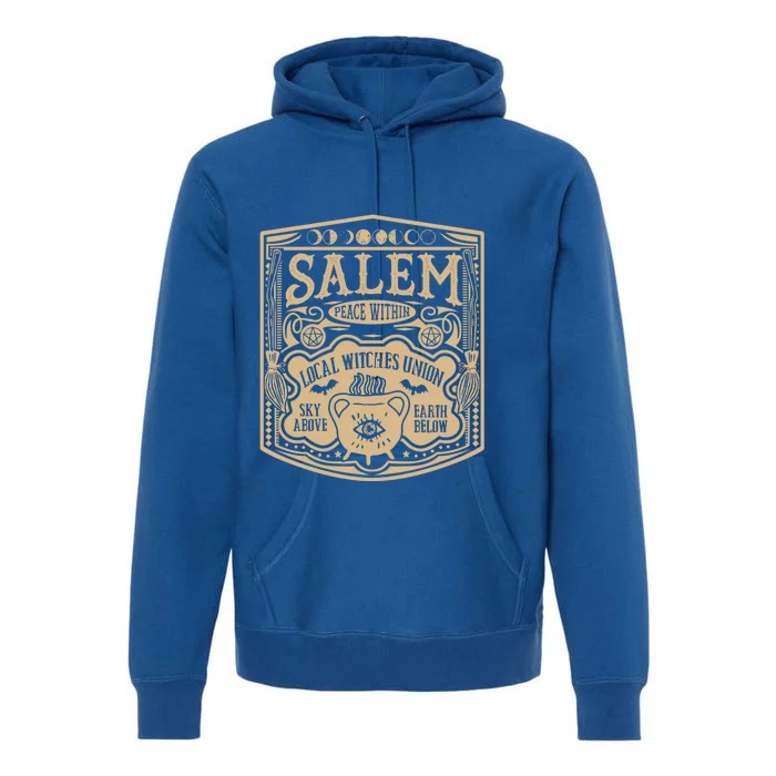 Salem Local Witch Union Cute Vintage Wiccan Halloween Great Gift Premium Hoodie