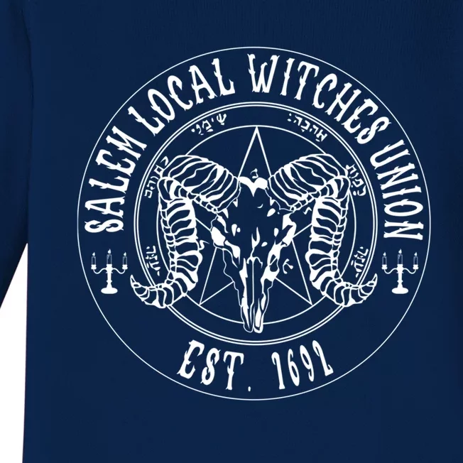 Salem Local Witches Union Est 1692 Halloween Salem Witch Gift Baby Long Sleeve Bodysuit