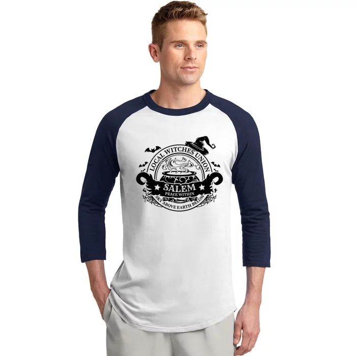 Salem Local Witches Union Sky Above Earth Below Halloween Gift Baseball Sleeve Shirt