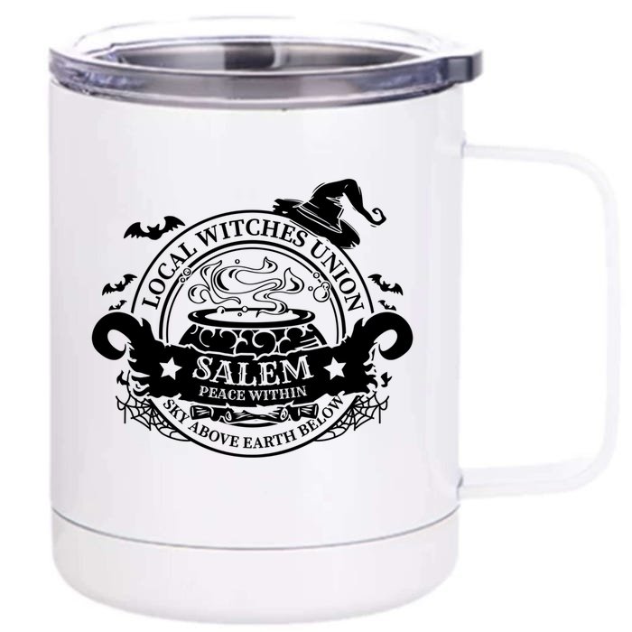 Salem Local Witches Union Sky Above Earth Below Halloween Gift Front & Back 12oz Stainless Steel Tumbler Cup