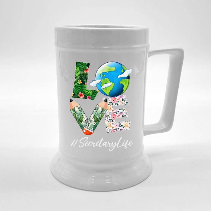 Secretary Love World Earth Day Anniversary Save The Planet Front & Back Beer Stein