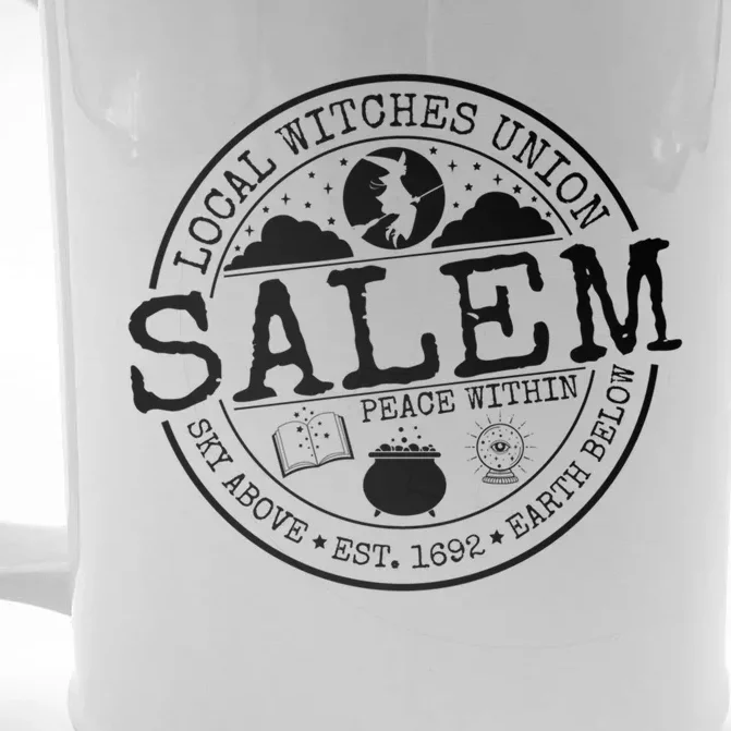 Salem Local Witches Union Witchcraft Pagan Wiccan Halloween Meaningful Gift Front & Back Beer Stein